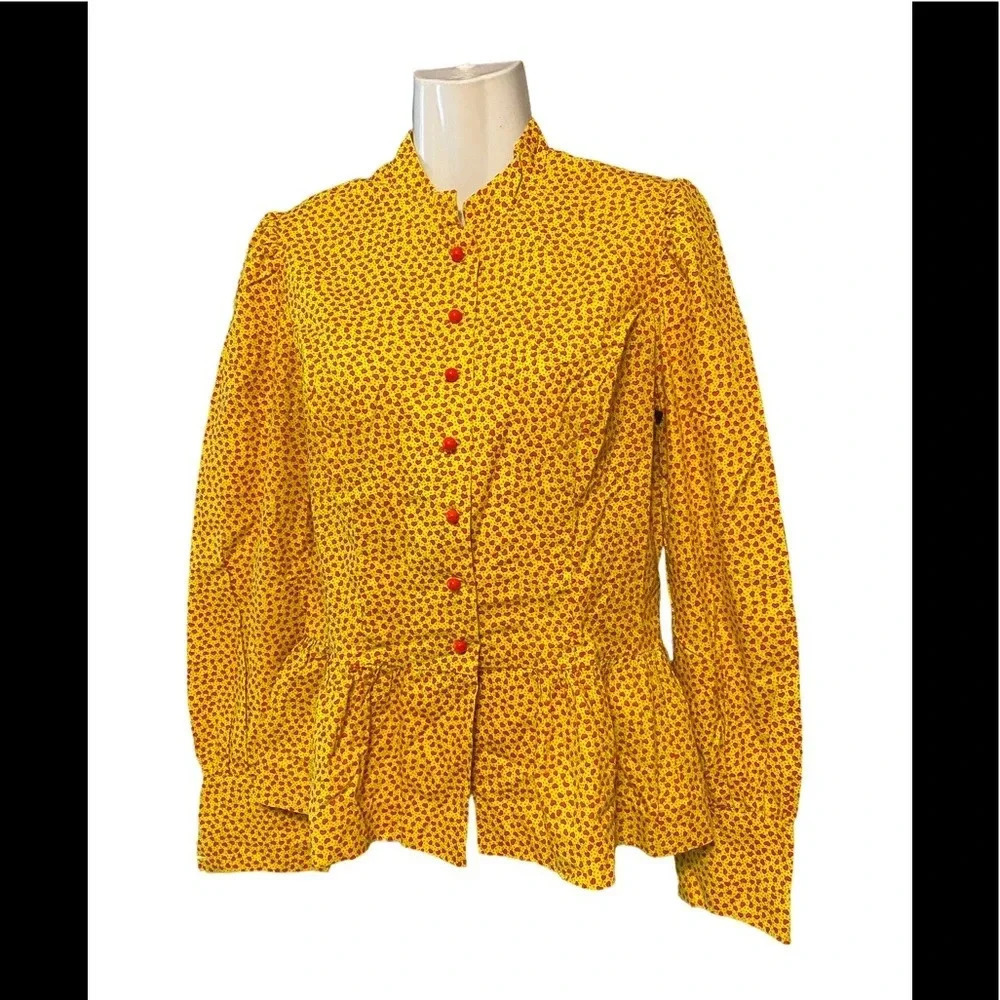 Vintage Button Down Novelty Heart Print Shirt